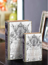 Set of 2 Thomas Moore Book Boxes featuring a vintage design, perfect for stylish storage and decor in any room.