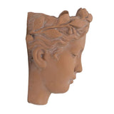 Terracotta visage head planter, 22cm tall, ideal for indoor plants, featuring an artistic design that enhances decor.