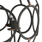 Vintage iron chandelier with four lights and a matte black finish, perfect for stylish accent lighting in any room.