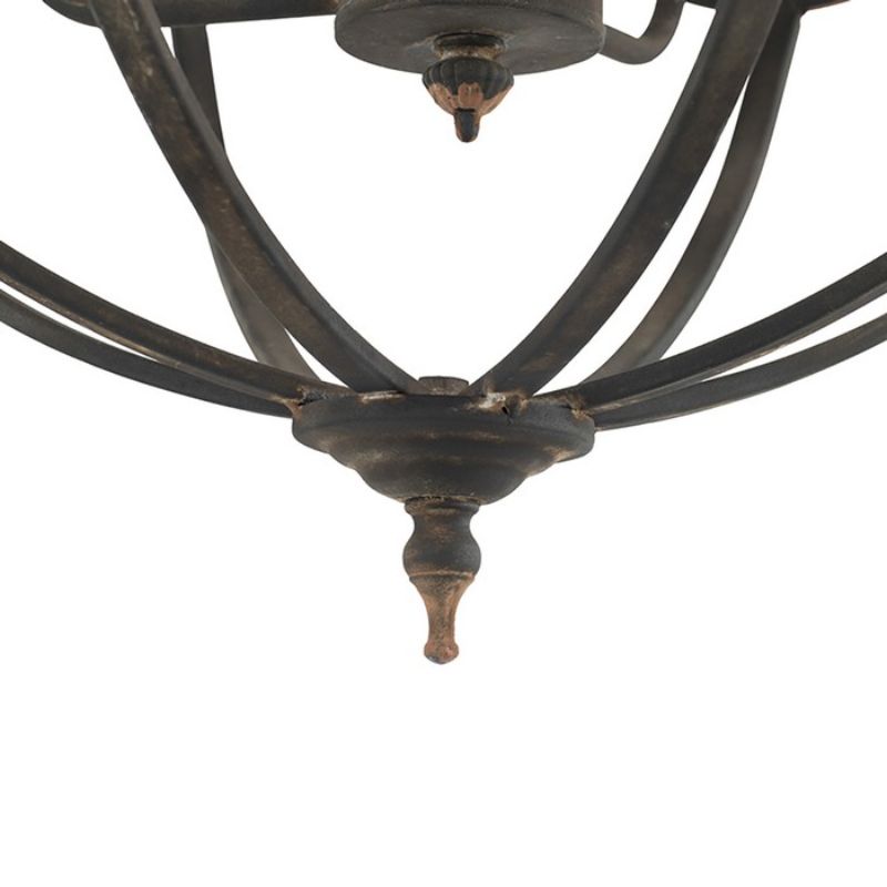 Vintage iron chandelier featuring four lights in a matte black finish, perfect for elegant accent lighting and decor.