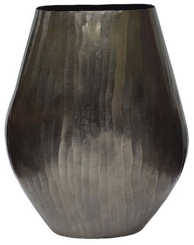 Elegant Aluminium Vase with unique smoke chisel finish, perfect for fresh flowers or as a stylish decor statement.