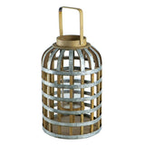 Large Shanghai Lantern with bamboo handle, blending exotic elegance and industrial chic for indoor or outdoor candlelight.