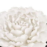 Handmade 18.5cm ceramic white flower wall décor with a cream finish, perfect for elegant home decor.