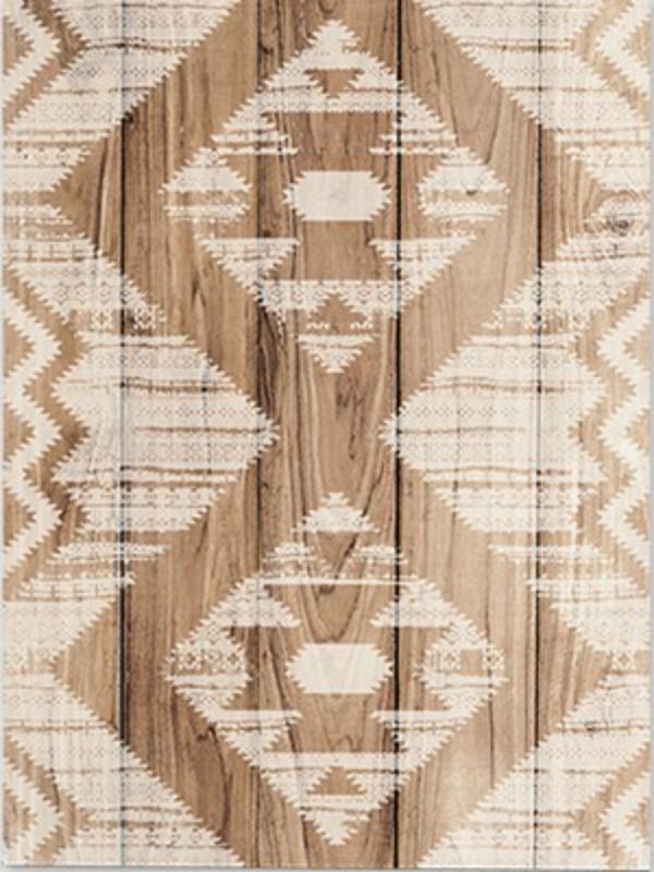 Wood Panel Art - Tribal Weave 2, intricate pine design, 650x925mm, adding earthy elegance to home or office decor.