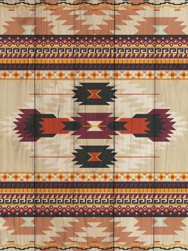 Wood Panel Art - Tribal Weave 4 features intricate tribal patterns on durable pine, perfect for enhancing modern or rustic interiors.