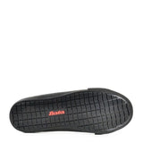 Lace-up black sneaker from Bata, UK size 7, featuring microfibre material and non-slip rubber outsole for style and comfort.