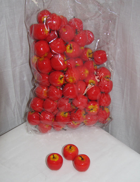 Bright set of 90 realistic plastic red apples, perfect for home decor, events, and creative projects.