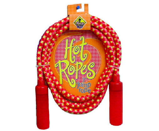 Durable 7-foot skipping rope with vibrant colors, easy-grip handles, and low friction bearings for smooth cardio workouts.