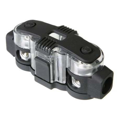 Aerpro Anl Inline Fuse Holder supports 0-4 AWG cables, features a transparent cover for easy fuse status check.