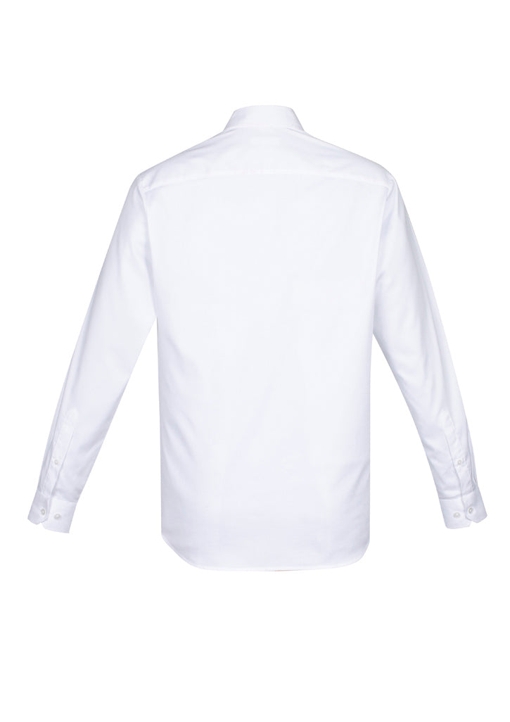 Camden Men's Long Sleeve Shirt in White, 4XL, featuring a modern collar and adjustable cuffs for versatile style.