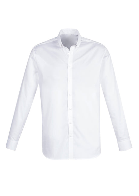 Camden Men's Long Sleeve Shirt in white, 3XL, features a button-down collar and adjustable cuffs for versatile style.