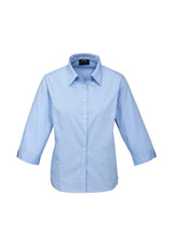 Light blue 3/4 sleeve shirt for women, size 22, stylish and breathable fabric by Biz Collection.