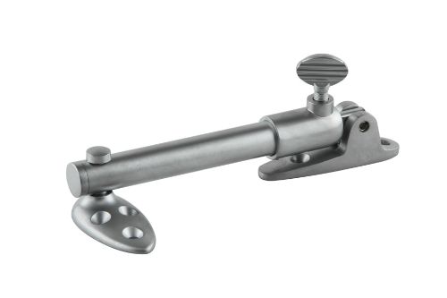 Short telescopic stay for side hung windows, satin chrome finish, adjustable, 90mm for compact installations.