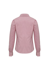 Ladies Berlin Long Sleeve Shirt in Cherry, size 20, featuring a chic stripe design and wrinkle-free fabric for effortless style.