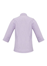 Ladies Berlin 3/4 Sleeve Shirt in Grape Stripe, Size 20, featuring a concealed button placket and comfortable tailored fit.