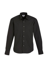 Men's Berlin Long Sleeve Shirt in black, size 6XL, featuring stretch fabric and a tailored fit with adjustable cuffs.