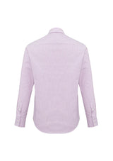 Men's Berlin Long Sleeve Shirt in Grape Stripe, 6XL, featuring breathable stretch fabric and a sleek tapered fit.