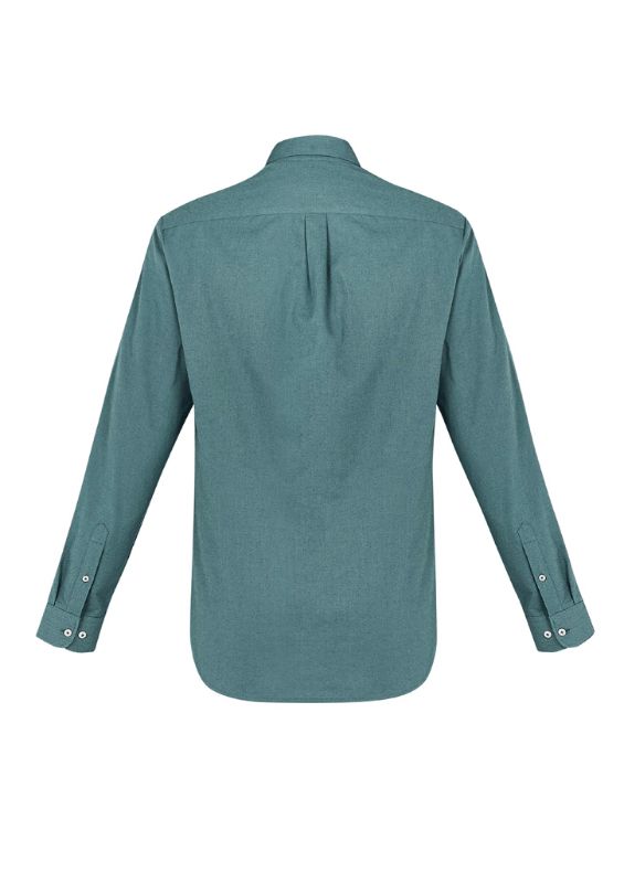 Men's Memphis L/S Shirt in Jasper Green, XS, featuring a modern design, comfortable cotton blend, and practical loose pocket.