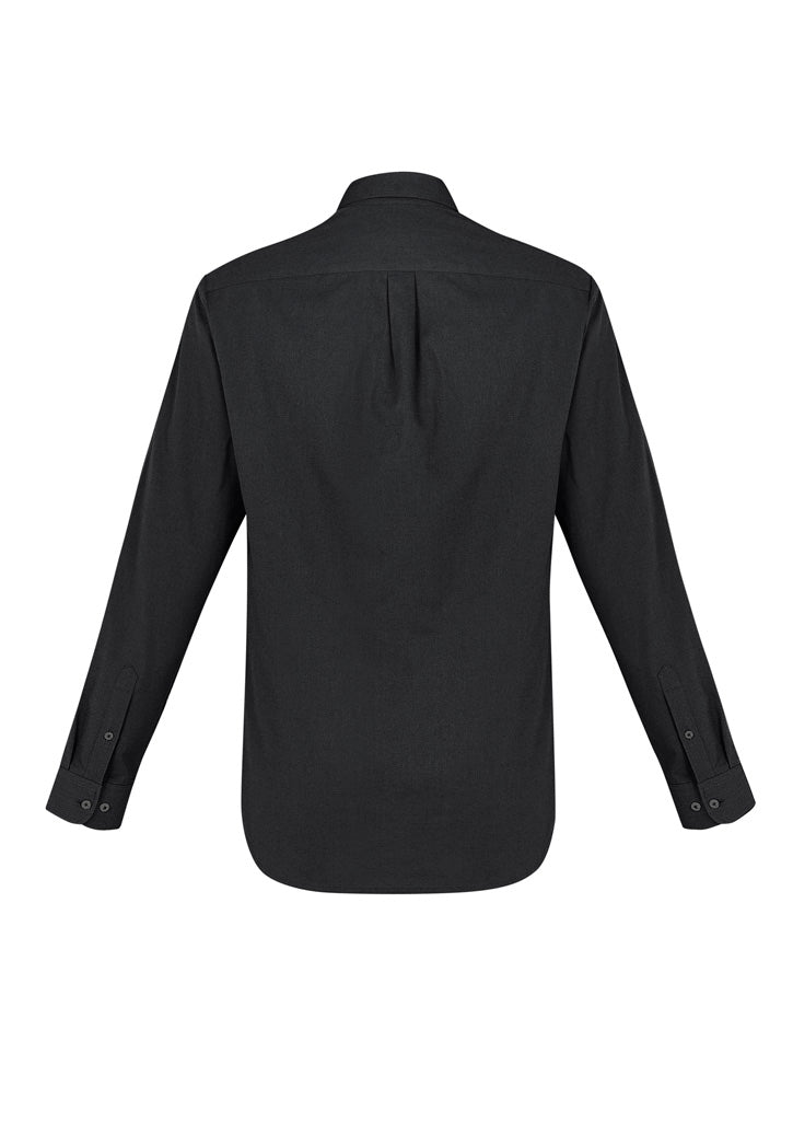 Men's Memphis Shirt in black, featuring a button-down collar, adjustable cuffs, and a loose pocket for a smart, casual look.