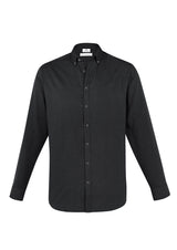 Black Mens Memphis Shirt in size XS, featuring a modern button-down collar and adjustable cuffs for comfort and style.