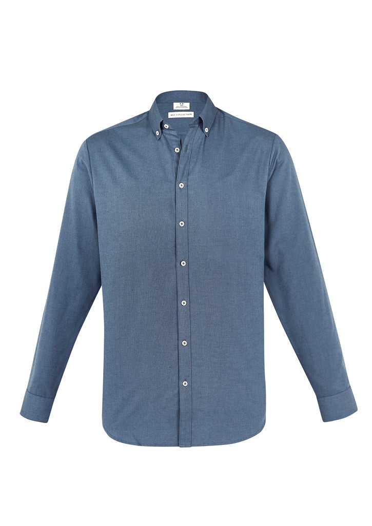 Men's Memphis Shirt in Grey Smoke, 4XL, featuring soft cotton blend, adjustable cuffs, button-down collar, and a loose pocket.