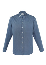 Men's Memphis Shirt in Grey Smoke, 4XL, featuring soft cotton blend, adjustable cuffs, button-down collar, and a loose pocket.