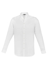 Stylish white Men's Memphis Shirt from Biz Collection in XS, featuring a modern collar, adjustable cuffs, and a loose pocket.