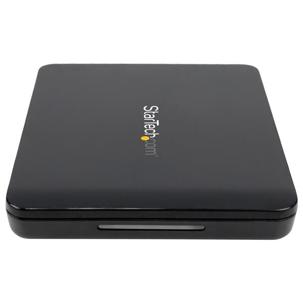 USB 3.1 Gen 2 tool-free enclosure for 2.5" SATA drives, offering 10 Gbps speeds and easy, portable data storage.