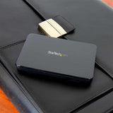 USB 3.1 tool-free enclosure for 2.5" SATA drives, offering fast 10 Gbps transfers and portable design for easy access.