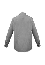 Mens Edge Long Sleeve Shirt in black, size 5XL, features a yarn-dyed check, contrast trim, and a practical pocket for versatile style.