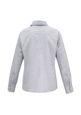 Ladies Ambassador Long Sleeve Shirt in Silver Grey, size 24, featuring a stylish stripe pattern and excellent UPF protection.