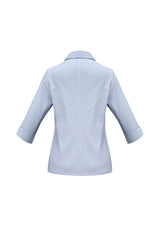 Blue Ladies Ambassador 3/4 Sleeve Shirt, size 6, featuring stylish yarn-dyed stripes and a flattering fit for versatile wear.