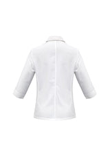 Ladies Ambassador 3/4 Sleeve Shirt in white, Size 20, featuring easy care fabric, stylish stripes, and UPF protection.