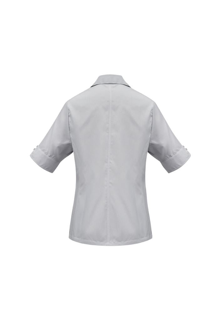 Stylish Ladies Ambassador Short Sleeve Shirt in Silver Grey, Size 18, featuring a flattering fit and excellent UPF protection.