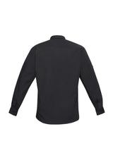 Mens Bondi Long Sleeve Shirt in black, size 3XL, featuring twin chest pockets, UPF protection, and roll-up sleeves for versatility.