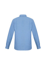 Mens Ellison Long Sleeve Shirt in blue, 3XL, featuring a cotton-rich blend, modern collar, and versatile design for any occasion.
