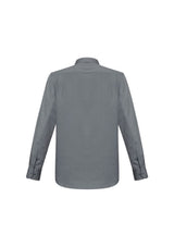 Men's Platinum Monaco Long Sleeve Shirt, Size L - stylish, comfortable with UPF protection, modern collar, and adjustable cuffs.