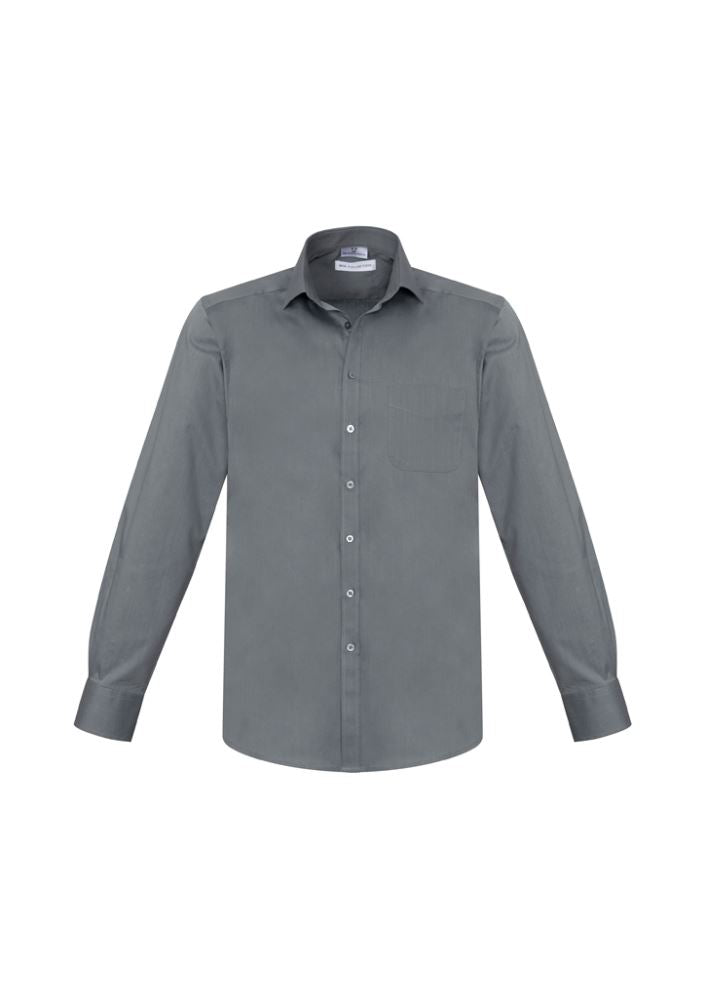 Mens Monaco Long Sleeve Shirt - Platinum - Size XS