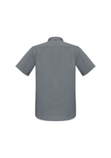 Men's Platinum Monaco Short Sleeve Shirt in 3XL, featuring built-in stretch, modern collar, and UPF protection for comfort and style.