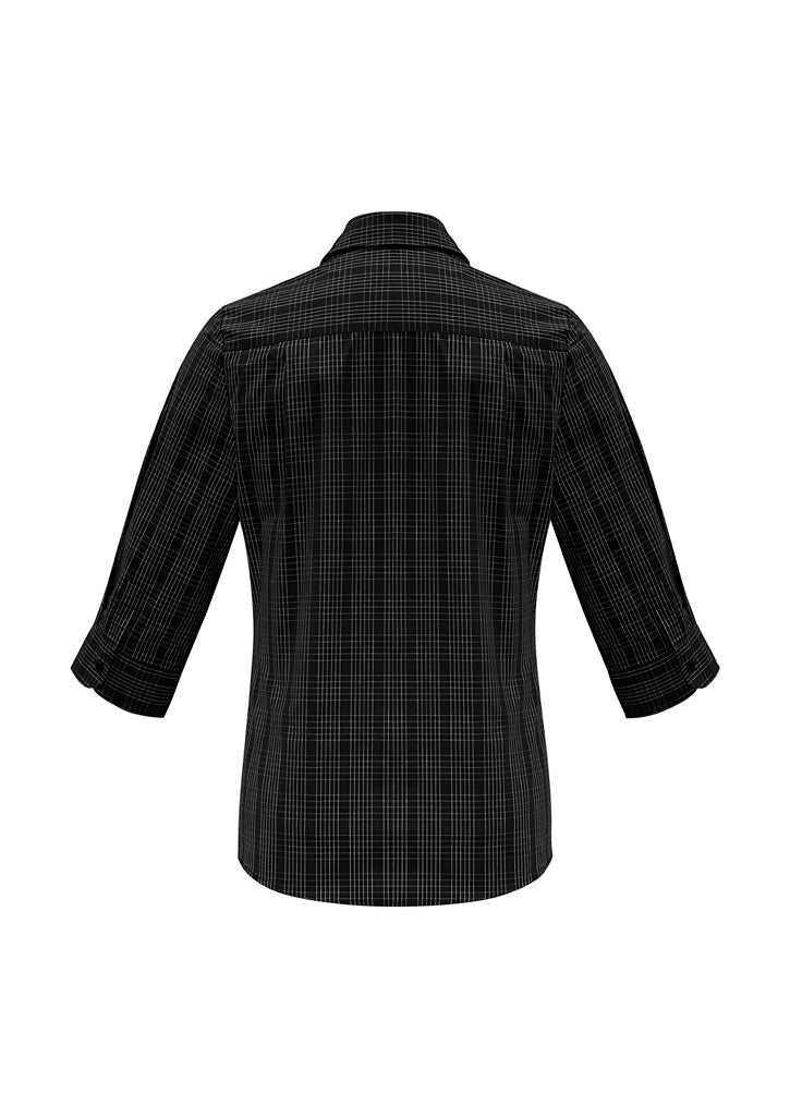 Ladies Harper 3/4 Sleeve Shirt - Black/Silver - Size 14