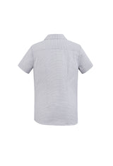 Ladies Jagger S/S Shirt in Silver, Size 12, featuring micro houndstooth fabric and a flattering, tailored silhouette.
