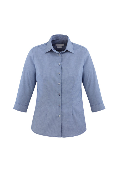 French Blue Ladies Jagger ¾ Sleeve Shirt, size 24, featuring wrinkle-resistant fabric and a tailored fit for versatile styling.