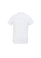 Ladies Regent S/S Shirt in white, size 18, featuring wrinkle-resistant cotton, bust darts, and versatile styling options.