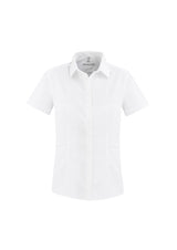 White Ladies Regent S/S Shirt in Size 20, crafted from premium cotton with herringbone weave, perfect for professional settings.