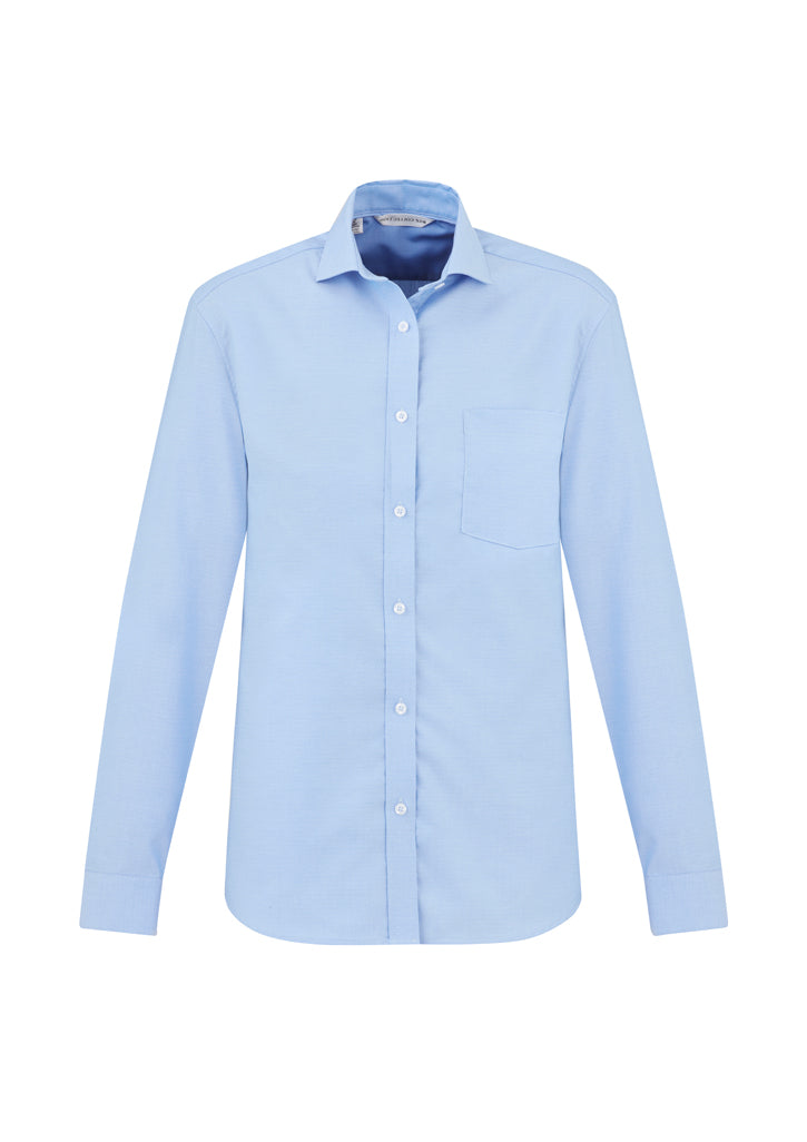 Mens Regent L/S Shirt in blue, size 2XL, showcasing premium cotton fabric, modern collar, and adjustable cuffs.