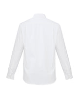Mens Regent L/S Shirt in white, size M, featuring premium wrinkle-resistant cotton and a modern collar for versatile styling.