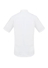 Mens Regent S/S Shirt in white, size XS, featuring a modern collar, chest pocket, and wrinkle-resistant premium cotton fabric.