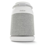 Sleek white Fresh Protect™ Air Purifier with 360° air intake, UV light, True HEPA filter, and adjustable settings for cleaner air.