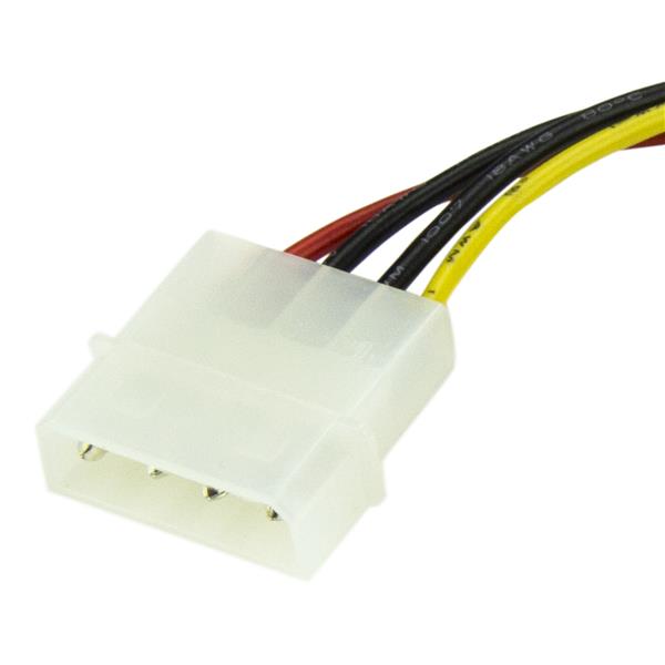 15cm 4 Pin Molex to SATA power adapter cable for connecting SATA drives to older power supplies.