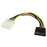 4 Pin Molex to SATA power cable adapter, 15cm long, connects LP4 to SATA drives easily for enhanced storage connectivity.